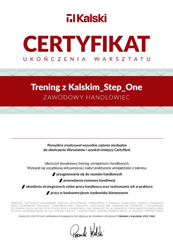 trening-z-kalskim-certyfikat-step-one